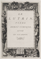 KG 11757
<br/>
Le Lutrin, titelblad
<br/>
<em>Picart, Bernard (1673-1733)</em>